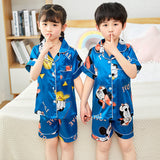 Kid Boys Girls Home Set Summer Short Sleeved Pajamas