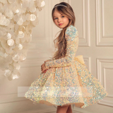 Kid Baby Girl Elegant Sequins Bridesmaid Formal Evening Birthday Princess Dresses