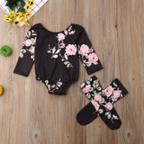Baby Girls Romper Flower Jumpsuit 0-24M