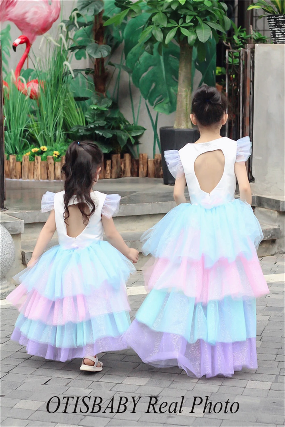 Summer Girls Unicorn Dress with Headband Birthday Party Rainbow Ball Gown 4-10T - honeylives