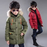 Kid Boys Down Padded Long Pentagram Thick Coat