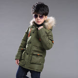 Kid Boys Down Padded Long Pentagram Thick Coat