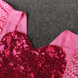 Baby Girl Jumpsuit Pink Tie Heart Glitter Halter Valentine Rompers