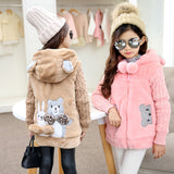 Kid Girl Imitation Fur Woolen Thickened Cotton Coats