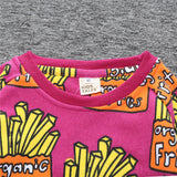 Baby Girl Spring Autumn French Fries Printed Suit 2 Pcs Sets