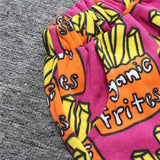 Baby Girl Spring Autumn French Fries Printed Suit 2 Pcs Sets