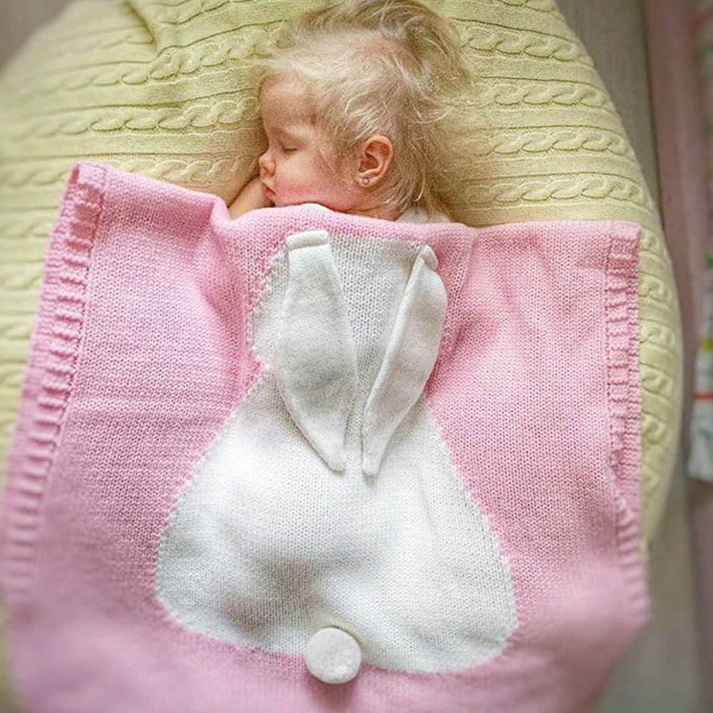 Baby Blanket Knit Bunny Ears Stuff Envelope Newborns Pajamas