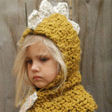 Girl Hats 3D Animal Cute Funny Dinosaur Handmade Knitted Scarf