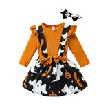 6M-4T Toddler Kid Baby Halloween Outfits Long Sleeves 3Pcs Sets