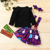 6M-4T Toddler Kid Baby Halloween Outfits Long Sleeves 3Pcs Sets