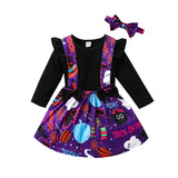 6M-4T Toddler Kid Baby Halloween Outfits Long Sleeves 3Pcs Sets