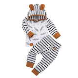 Baby Boy Girl Striped Drawstring Cute 2 Pcs Sets