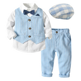 Baby Boys Cotton Suits Striped 3 PCS Long Sleeve Outfits