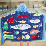Kid Baby Pure Cotton Towel Poncho Gym Sports Hooded Mermaid Bathrobe Pajamas