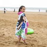 Kid Baby Pure Cotton Towel Poncho Gym Sports Hooded Mermaid Bathrobe Pajamas