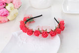 Kid Girl Bridal Wreath Snow Gauze Foam Flower Hoop Wedding Photography Headwear