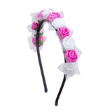 Kid Girl Bridal Wreath Snow Gauze Foam Flower Hoop Wedding Photography Headwear