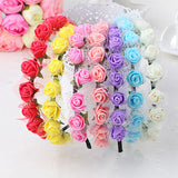 Kid Girl Bridal Wreath Snow Gauze Foam Flower Hoop Wedding Photography Headwear