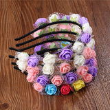 Kid Girl Bridal Wreath Snow Gauze Foam Flower Hoop Wedding Photography Headwear