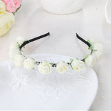 Kid Girl Bridal Wreath Snow Gauze Foam Flower Hoop Wedding Photography Headwear