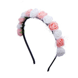 Kid Girl Bridal Wreath Snow Gauze Foam Flower Hoop Wedding Photography Headwear