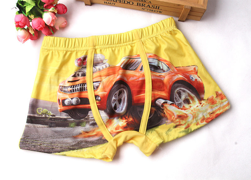 Kids Boys Briefs Shorts Cute Car Cartoon Underwear 3 Packs