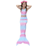 Kid Girl Mermaid Floral Bikini Spring Swimsuit