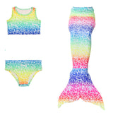 Kid Girl Mermaid Floral Bikini Spring Swimsuit