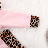 Baby Girl Pink Leopard Print Long Sleeve 2 Pcs Sets Suit