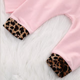 Baby Girl Pink Leopard Print Long Sleeve 2 Pcs Sets Suit