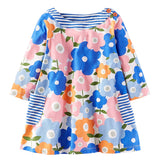 Kid Baby Girls Long Sleeve Knitted Autumn Cartoon Flower Dress