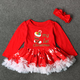 Christmas Baby Girls Dress Newborn Costumes Santa Claus Dresses