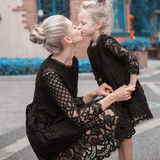 Mother Daughter Dresses Wedding Floral Lace Party  Family Matching