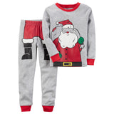 Boys Spring Christmas Santa Claus Long-sleeved Home Wear Pajamas 2 Pcs