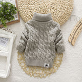 Kid Baby Girl Sweater Fall Fashion Solid Color Turtleneck Sweaters