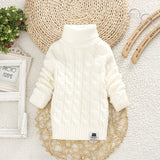 Kid Baby Girl Sweater Fall Fashion Solid Color Turtleneck Sweaters