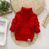 Kid Baby Girl Sweater Fall Fashion Solid Color Turtleneck Sweaters