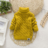 Kid Baby Girl Sweater Fall Fashion Solid Color Turtleneck Sweaters