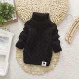 Kid Baby Girl Sweater Fall Fashion Solid Color Turtleneck Sweaters