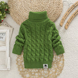 Kid Baby Girl Sweater Fall Fashion Solid Color Turtleneck Sweaters