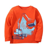 Toddler Boy Orange Truck Print T-shirt