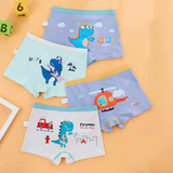 Kid Boy Cartoon Dinosaur Underwear Shorts Toddler Stripe Cotton 4 Pieces/Lot