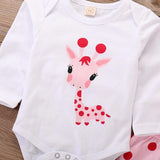 Baby Girl Set Cute Giraffe Pink Dot 2 Pcs