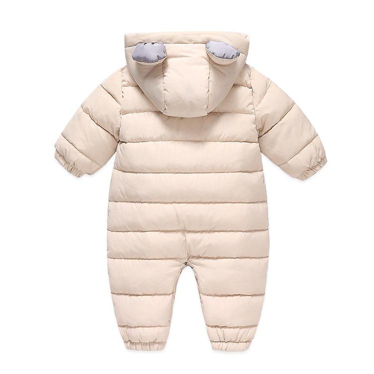 Baby Boy Girl Cartoon Bear Romper Double Zipper Snowsuit