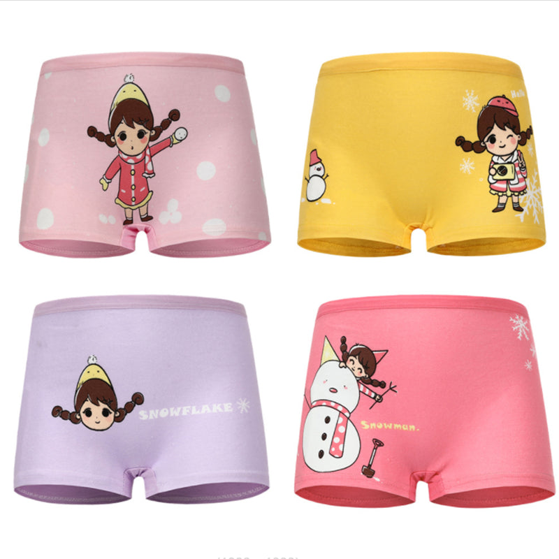 Baby Kid Girls Cotton Short Briefs Infant Underwear 4 Pieces/Lot