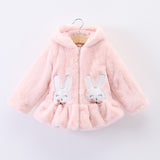 Baby Girl Cotton Short Ears Rabbit Embroidered Cute Thick Coats