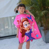 Kid Baby Cartoon Mermaid Hooded Bath Towels Cloak Quick Dry Absorbent Pajamas