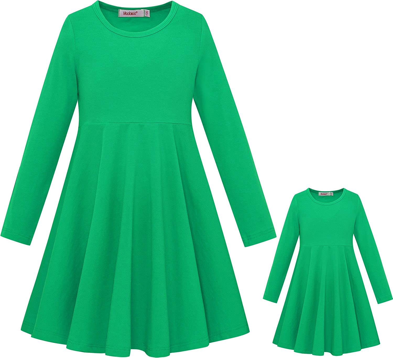 Family Matching Mother Daughter Dolls Long Sleeve Dress
