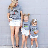 Family Matching Mother-daughter Short Sleeve T-shirt Cartoon Summer Tops
