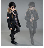 Kid Boys Down Padded Long Pentagram Thick Coat